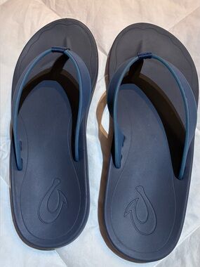 OluKai Koko'o Waterproof Flip Flop Sandals Men's Size 13 Moonlit Ocean Blue NWB